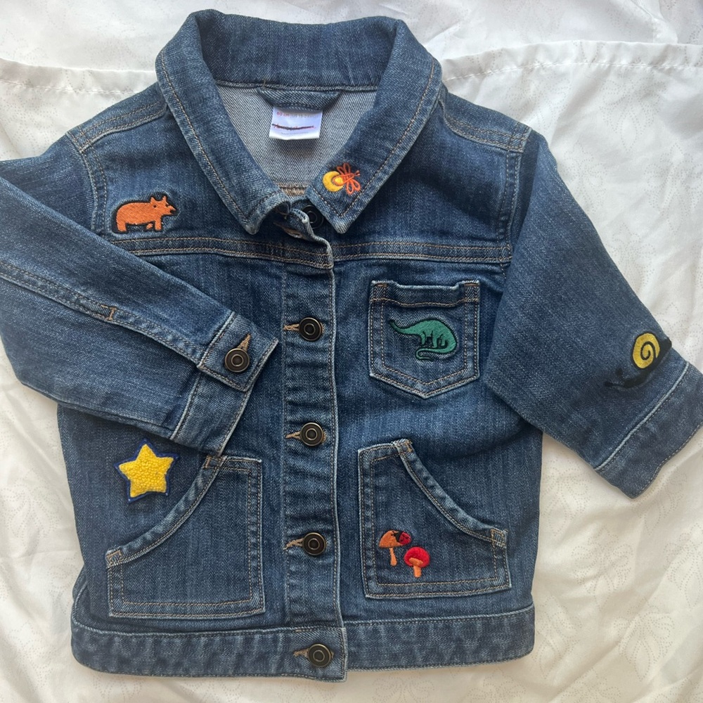 Hanna A Kids Denim Jacket with Fun Patches